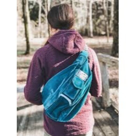 Kavu Women's Rope Cord- Artic Teal Corduroy Sling Backpack Adjustable Strap 2927 - Picture 2 of 14